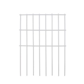White Animal Barrier Fence 16.5 in (H) X 10.4 ft (L) with 1.55 Inch Spike Spacing, Garden Fence Under Fence Dog Barrier, Anti Digging Fence Guard Fence Bottom Barrier
