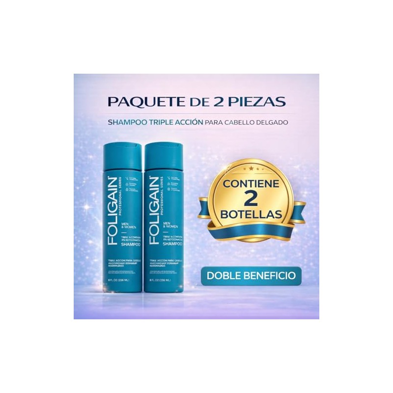 FOLIGAIN pack 2 Shampoo Advance con biotina 236ml C/U