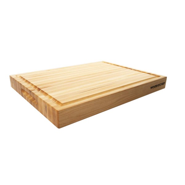 Large Wood Cutting Board from North American Maple - 20x16x1.5 inches - A Reversible Butcher Block that Comes with Juice Groove for Cutting Meat and Juicy Veggies Easily - Large Chopping Board - Maple