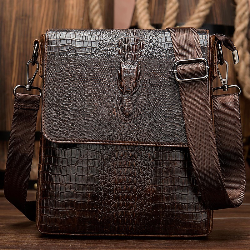 NIUCUNZH Leather Flap Messenger Bag for Men Small Crossbody Shoulder