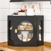 TQQDCI Corner Bread Box for Kitchen Countertop, Large Wooden Bread