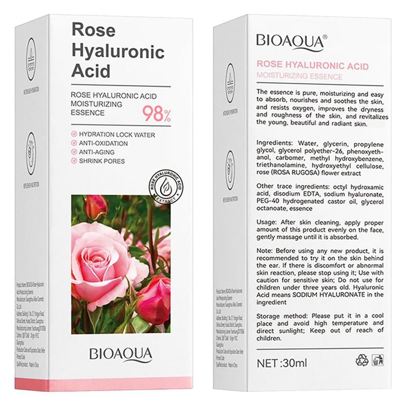 BIOAQUA Face Rose Hyaluronic Acid 98% Moisturizing Essence Facial Serum