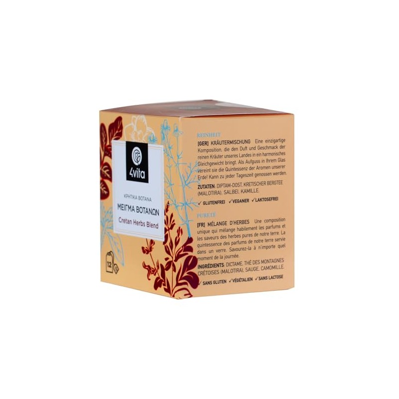 Cretan Herbal Tea Blend by 4Vita (12 sachets)