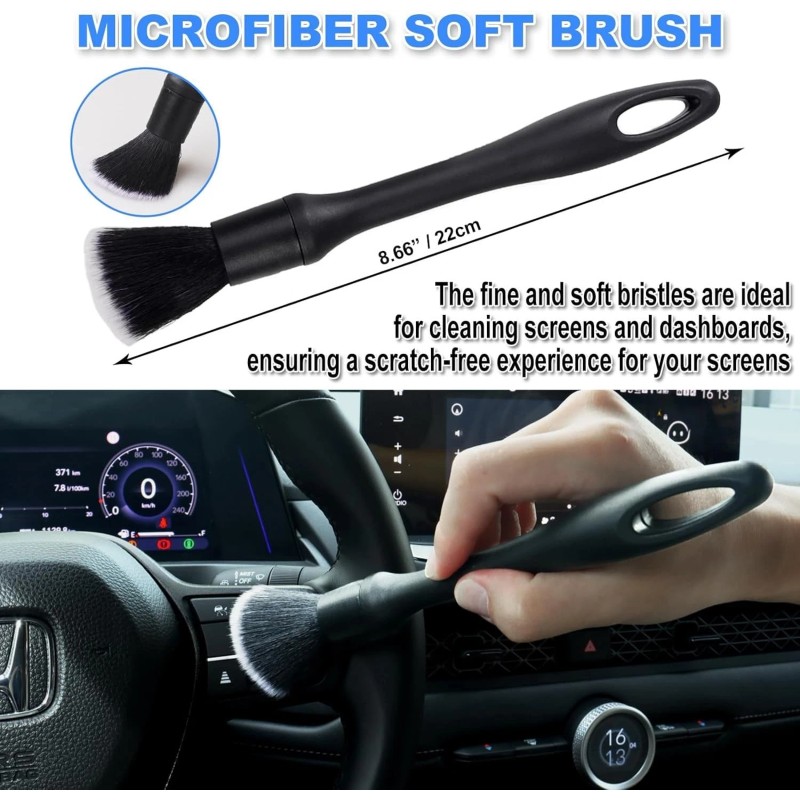 TTRCB 7PCS Car Detailing Brush Set, Ultra Soft Boars Hair