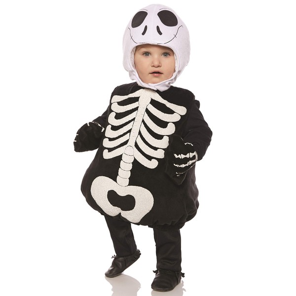 UNDERWRAPS Kid's Toddler's Halloween Skeleton Belly Babies Costume Childrens Costume, Black, Medium