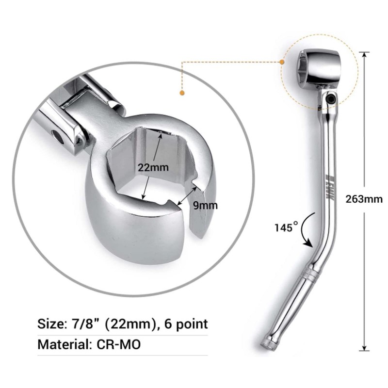Flexible Chrome Tangsten Steel Oxygen Sensor Flex Head Wrench Contour