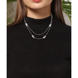 Lacoste Women's CROCODILE Collection Doble Chain Necklace in Stainless Steel with Crocodile-Shaped Charms - 2040469