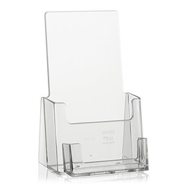 taymar DIN Lang (DL) Table Brochure Stand with Extra Business Card Holder, Flyer Holder, Brochure Holder with Visi Compartment