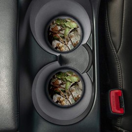 IT'S A Skin Car Cup Coasters - Wood Leaves Camo - Thin Absorbent Rubber Cup Holder Coaster - Set of 2 Drink Mats - 2.56 Inches Universal Fit, Anti-Slip Silicone, Vehicle Interior Accessories