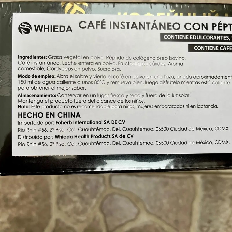 Café Instantáneo Foherb Whieda Cordyceps Peptido Colageno