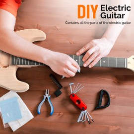 Glarry DIY Electric Guitar Kit, 6 Strings Guitar Kit with Mahogany Wood Body Maple Neck for Beginner, All Components Included Build Your Own Guitar (GST)