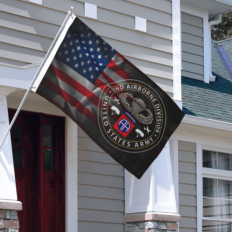 82nd Airborne Division - Parachutist Wings Circle Double Sided Banner