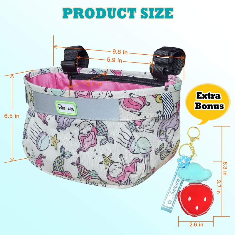 RAYMACE Cesta de bicicleta para niños, cesta de bicicleta para