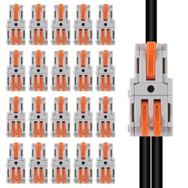 20Pcs 1 in 2 Lever Wire Connector Compact DIY Quick Connect Push-in Splitter Cable Splicing Butt Terminal Block Connectors - Mini Electrical Wire Splice 1 in 2 Out