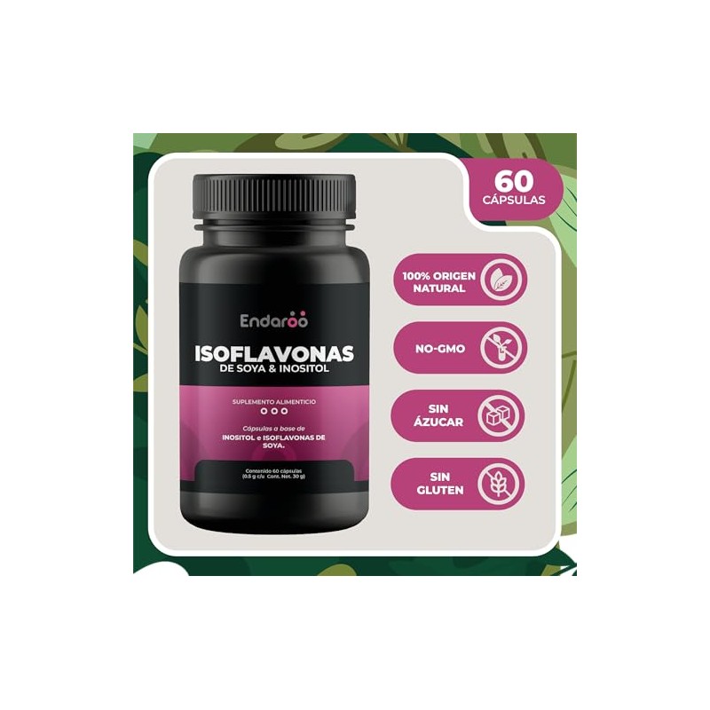 Isoflavonas de Soya con Inositol 60 Cápsulas | Fórmula para