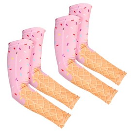Chicingyou Ice Cream Baseball Arm Sleeves Cone Compression Arm Sleeves for Adult Sport Baseball Football (Light Pink)