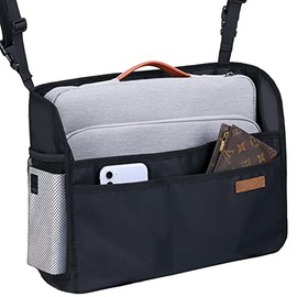 WLLWOO Car purse Holder between seat for SUV Car Net Pocket Handbag Holder Back Storage Organizer Console Front Seat Storage Barrier (600D Nylon)