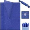 20 Sheets Glitter Tissue Paper, 20x14in Metallic Blue Little Sparkles