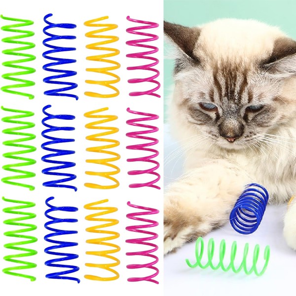 Luxiremi 12Pcs Cat Spring Toys,Cat Interactive Toy to Kill Time,Colorful