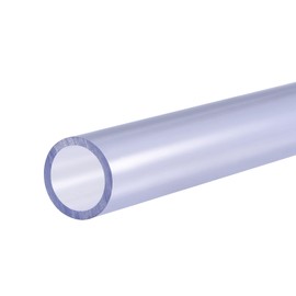 sourcing map PVC Hard Round Tube 20 mm ID 25 mm OD 0.2 m Clear Blue High Impact Resistance