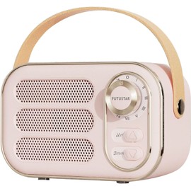 Retro Bluetooth Speaker, Vintage Portable Wireless Bluetooth Speakers with Loud Volume Support TF Card U Disk AUX Input Old Style for Kitchen Bedroom Home Office Outdoor (Pink)
