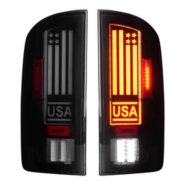 Bomusou LED Tail Light Fit for Dodge RAM 1500 2002-2006, for Dodge RAM 2500 3500 2003-2006, Rear Taillight Assembly, Smoke Lens