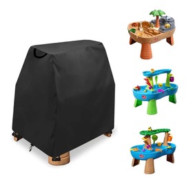AKEfit Kids Water Table Cover,Kids Sand and Water Table Toys Covers Waterproof,Outdoor Water Play Table Cover Fit Step2 Rain Showers Splash Pond Water Table(Only Cover) (Black 41" Lx25 Wx33 H)