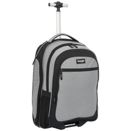 Wrangler Dobson Collection Featuring Duffel Travel and Leisure, Charcoal, 19" Rolling Backpack