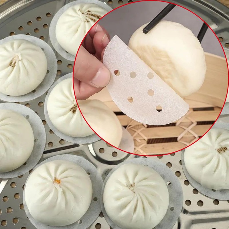 1000pcs Air Fryer Liners Disposable, 5 inch Bamboo Steamer Liners,