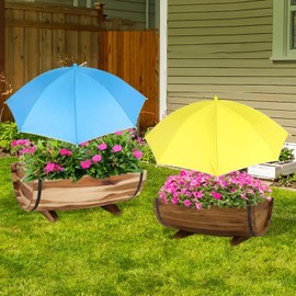 Plant Umbrellas for Outdoor Plants, 47" Higher Adjustable Plant Shades for Outdoor Plants, Garden Umbrella Shades for Potted Plants, Garden Beds(2 Pack)