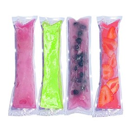 PackFreshUSA: Clear Freezer Pop Bags - Premium Quality - Pre-Cut - Heat Sealable - Commercial Grade - Vacuum Sealer - Disposable - DIY Popsicles - Made in USA - 100 Pack