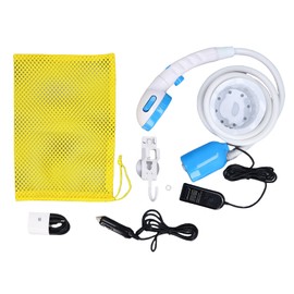 Cocoarm Tragbare Outdoor-Dusche, USB-C Auto-Stromversorgung 5L/Min IPX7 mit 3 Sprühmodi 1.8m Schlauch für Camping Wandern Reisen Haustiere Waschen