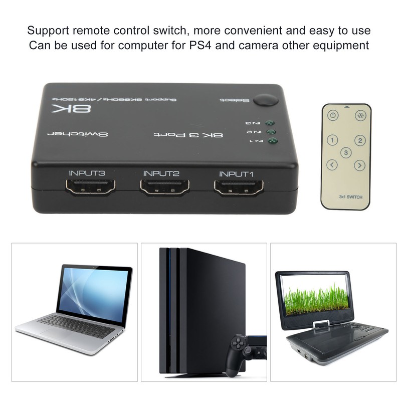 4K 120Hz 8K 60Hz 3 In 1 Out Ultra HD