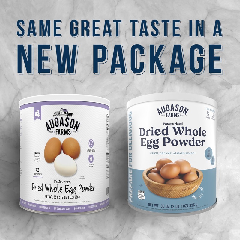 Augason Farms Dried Whole Egg Powder Can - Pasteurized Eggs