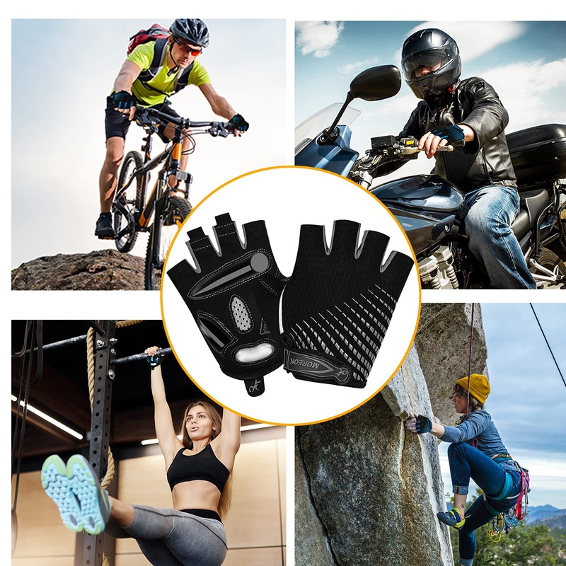 MOREOK Cycling Gloves Bicycle Road Bike Gloves, Half Finger Gel