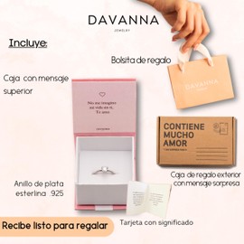 Anillo de Promesa para Mujer en Plata de Ley 925 con Zirconia de Corazón calidad AAA – Regalo de Aniversario, Compromiso - Incluye Empaque de Regalo - Recibe Listo para Regalar (5)