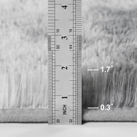 Large Shag Area Rug 6x9 – Ultra Soft Tie-Dyed Plush Fuzzy Rug for Living Room, Bedroom, Nursery or Kids Room – Fluffy and Furry Indoor Carpet for Cozy Home Décor – Non-Slip Bottom – Light Grey