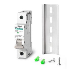 LANGIR DC 63A Circuit Breaker, 1 Pole DIN Rail Mount, 250V Solar PV Disconnect Switch, Overcurrent Protection for Battery, Home, RV, and Industrial Electrical Systems