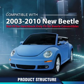 PIT66 Door Panel Insert Compatible with Volkswagen Beetle 2003-2010,Not Fit for hatchback,Only Fit for Beetle Convertibles Beige