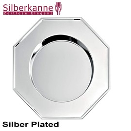 SILBERKANNE Table Plate 30 cm Octagonal Premium Silver Plated in Top Workmanship