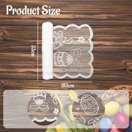 Herbst Lace Tablecloth Easter 183 x 33 cm Rabbit Embroidery White Crochet Lace Table Runner Table Runner Table Runner Easter Bunny Table Runner Easter Eggs Easter Decoration for Easter Decoration