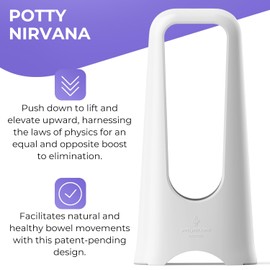 Potty Logic Potty Nirvana Hand Device to Enhance Bowel Movement, White, 18 inches Tall.