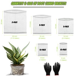 Froidesente 30 Pcs Root Guard Gopher Proof Stainless Wire Steel Baskets, 1 Gallon 3 Gallon 5 Gallon 10 Gallon Gophers Moles Voles Mesh Baskets Protect Plant Roots Tubers Trees Flowers Crops（Mix Size）