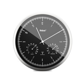 Mebus Wall Clock, Aluminium, Silver/Black, 25 cm