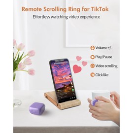 Remote Control for tiktok, Remote Scrolling Ring (Purple)