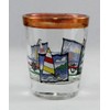 Malaga Spain Pearl Trim Nautical Scene Shot Glass