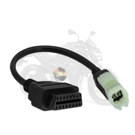 lydesor Obd2 Adapter Fit for Kawasaki Motorcycle 4 Pin to 16 Pin OBD Diagnostic Cable,for Z250/Z650/Z1000/ER6N/EX650F/Ninja400 Motorbike ECU Programming,Work with ELM327 Obdii Code Reader/Scanner