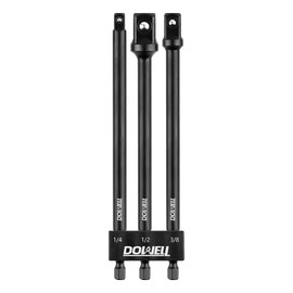 DOWELL Impact Resistant Socket Adapter Set Extension Bit with Holder for 1/4", 3/8" and 1/2" Drive Socket Set