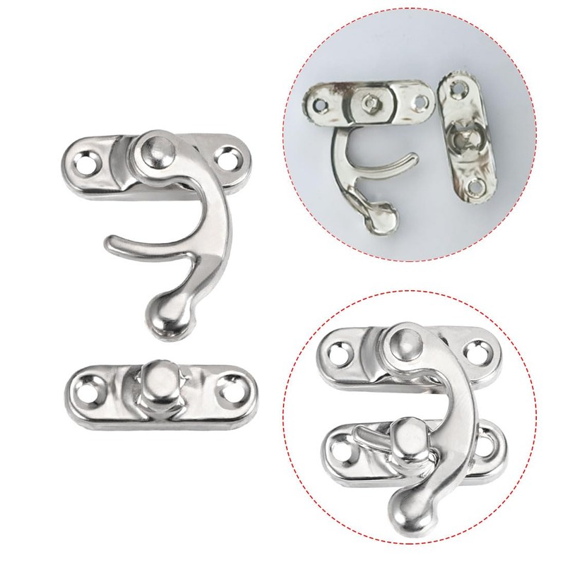 uxcell Retro Lock Clasp Right Latch Hook Hasp 42mm x