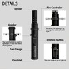 CAMVIL Refillable Camping Butane Torch Lighter with Fuel Gauge &